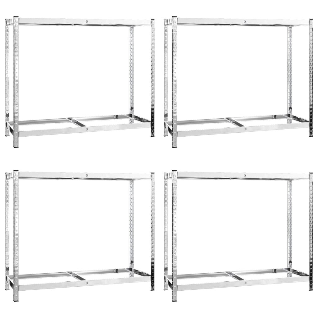 vidaXL 2-posch. stojany na pneumatiky 4ks strieborné 110x40x110cm oceľ