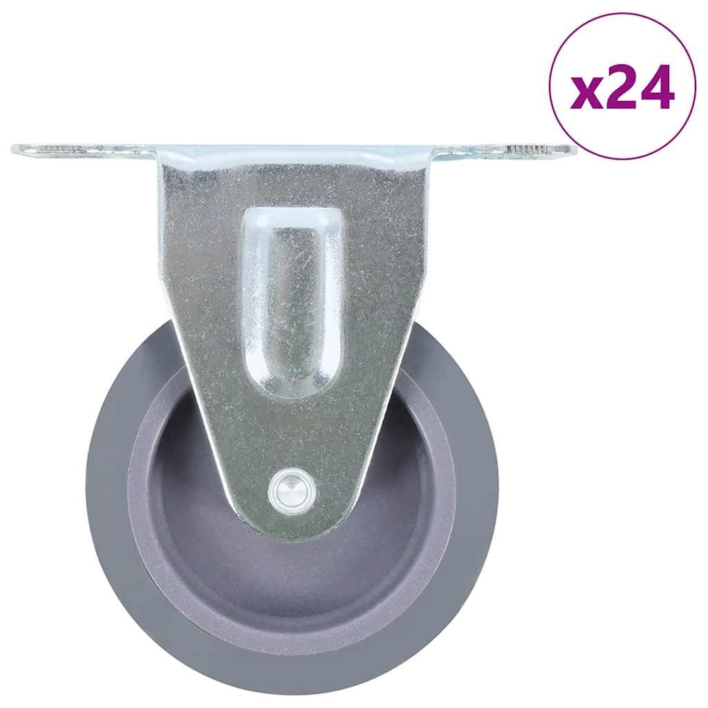 vidaXL 24 ks pevných koliesok 75 mm
