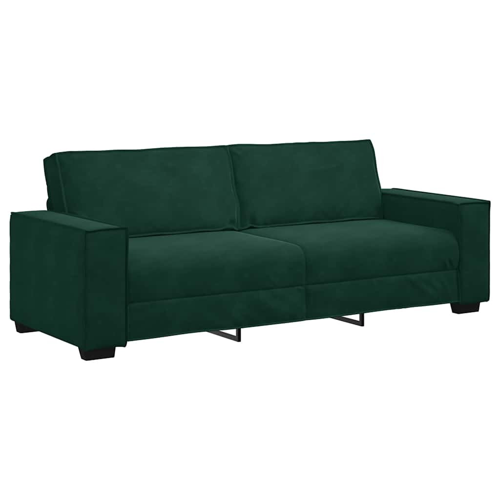 vidaXL 3-miestna pohovka tmavozelená 220x78x84 cm zamat