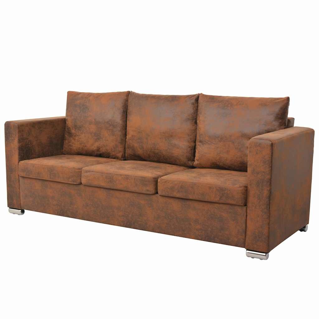 vidaXL 3-miestna sedačka 191x73x82 cm umelá semišová koža