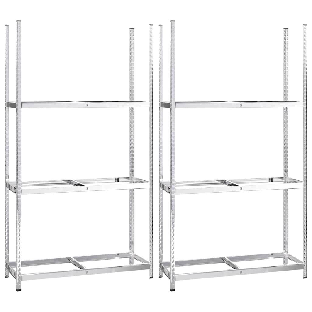 vidaXL 3-poschodové stojany na pneumatiky 2 ks 110x40x200 cm oceľ