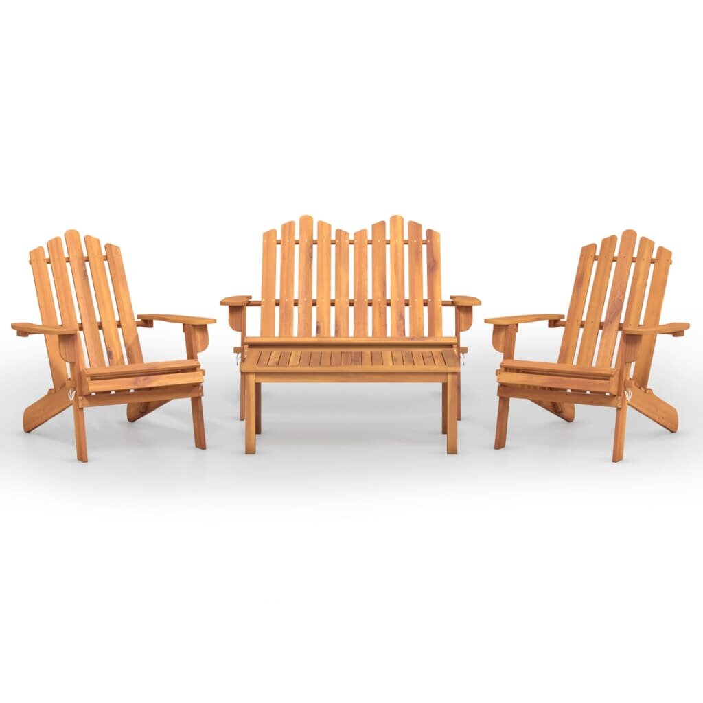 vidaXL 4-dielna záhradná sedacia súprava Adirondack akáciový masív