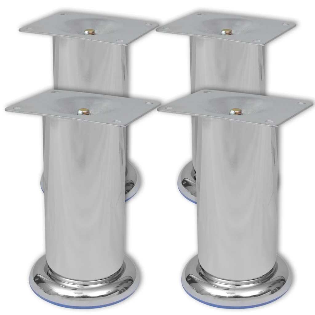 vidaXL 4 okrúhle nohy na pohovku chrómová 120 mm