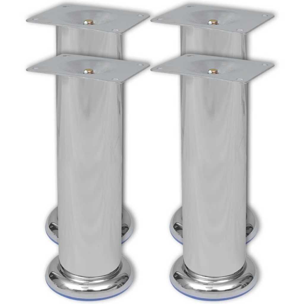 vidaXL 4 okrúhle nohy na pohovku chrómové 180 mm