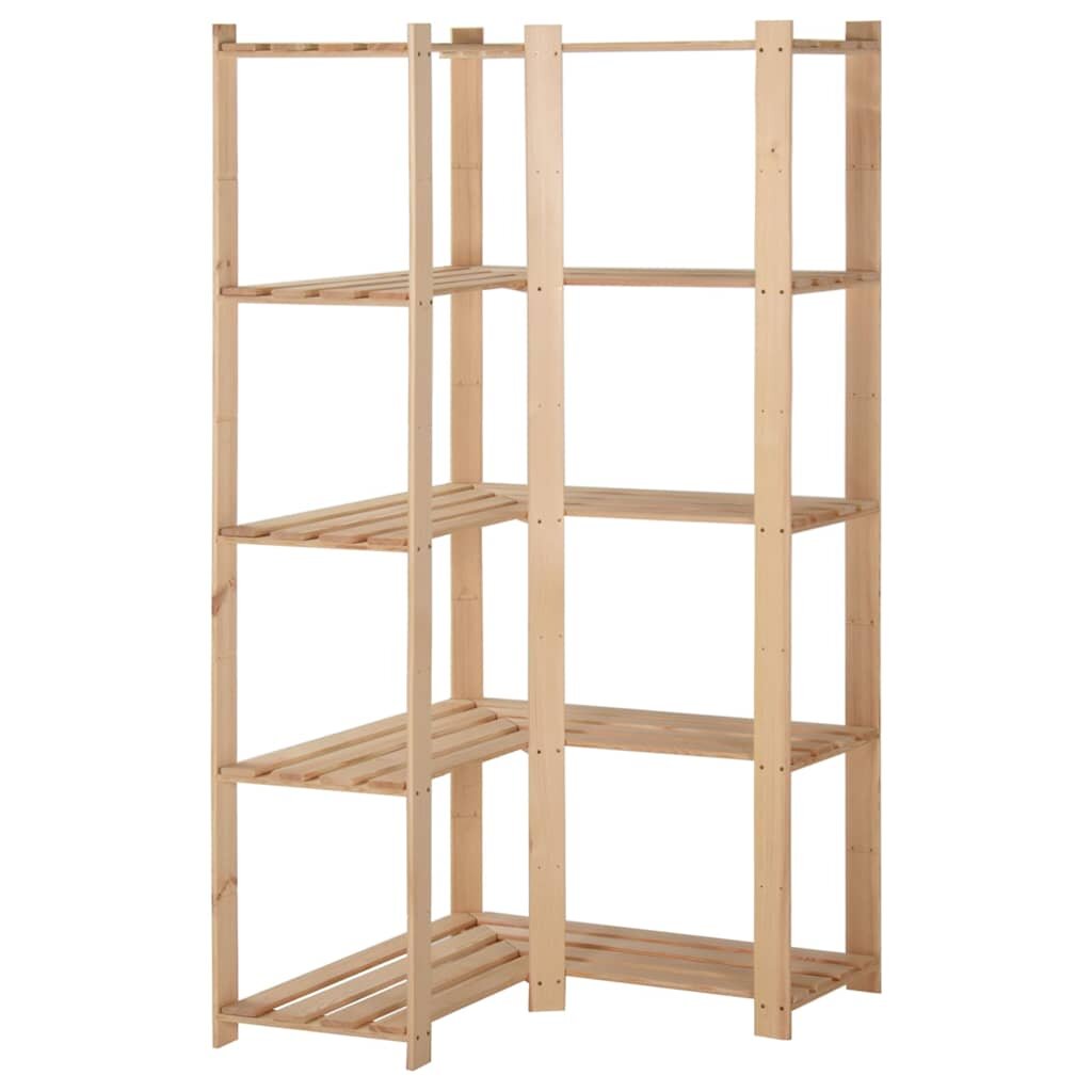 vidaXL 5-poschodový úložný rohový regál 825x825x170 cm masívna borovica