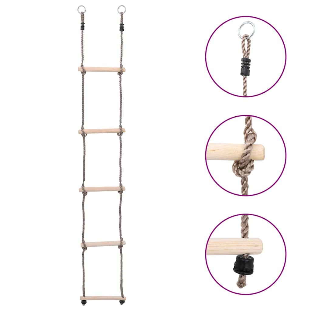 vidaXL 5-stupňový rebrík 210 cm masívne borovicové drevo