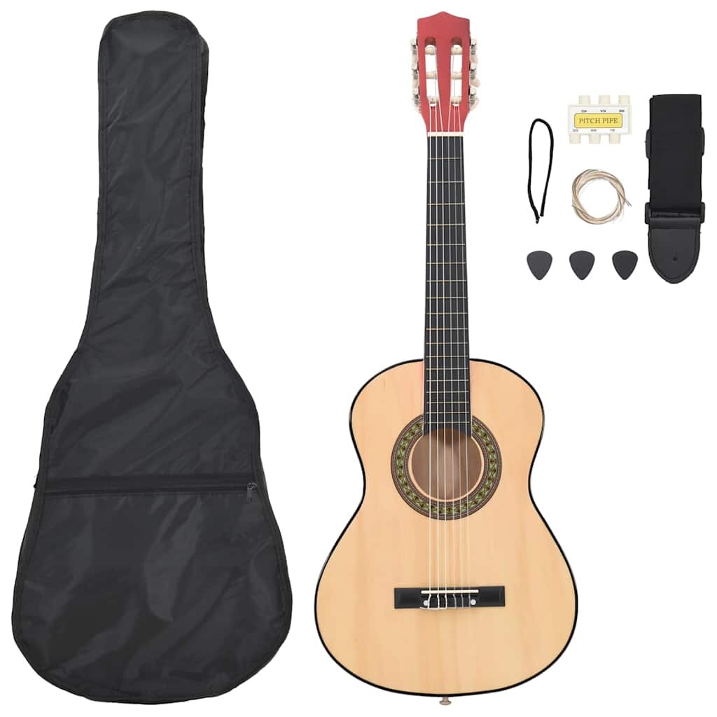 vidaXL 8-dielna klasická gitarová sada pre deti začiatočníkov 1/2 34"