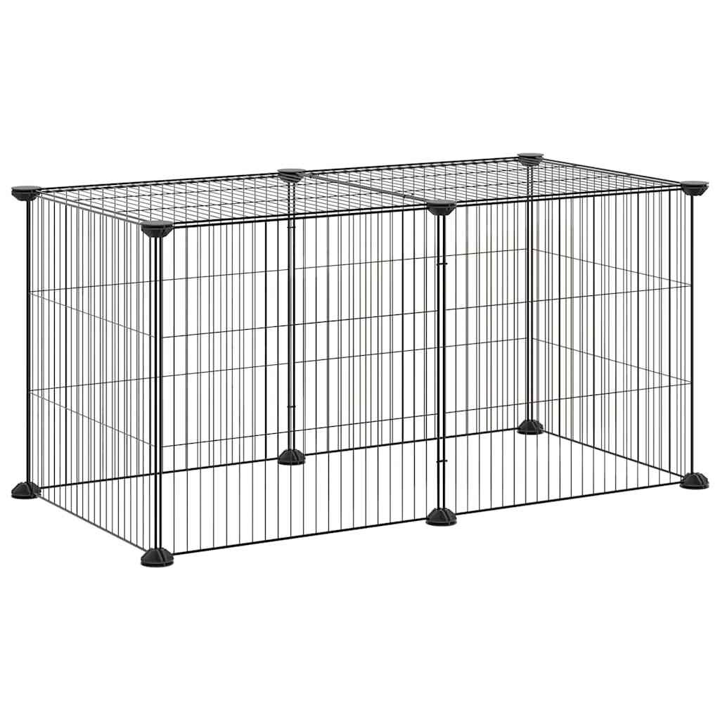 vidaXL 8-panelová klietka pre domáce zvieratá čierna 70x35x35 cm oceľ