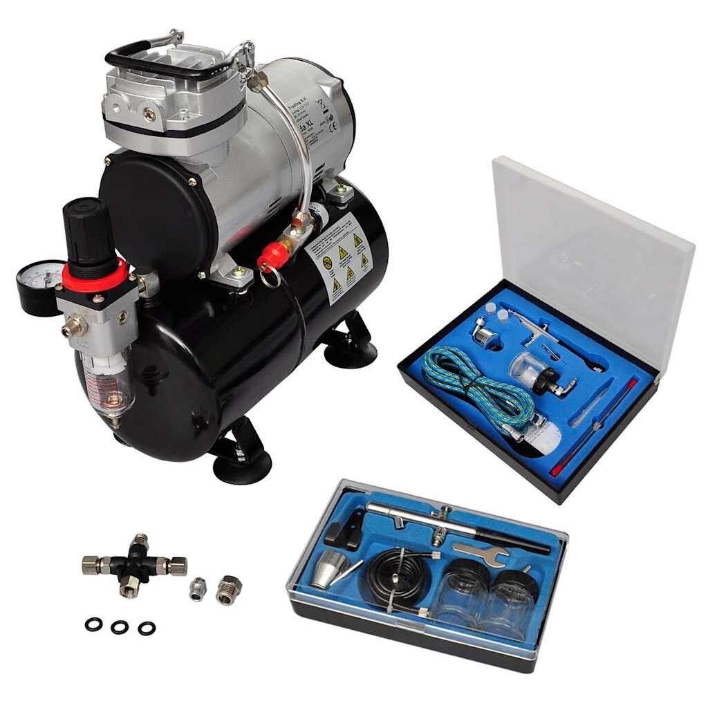 vidaXL Airbrush kompresor súprava s 2 pištoľami