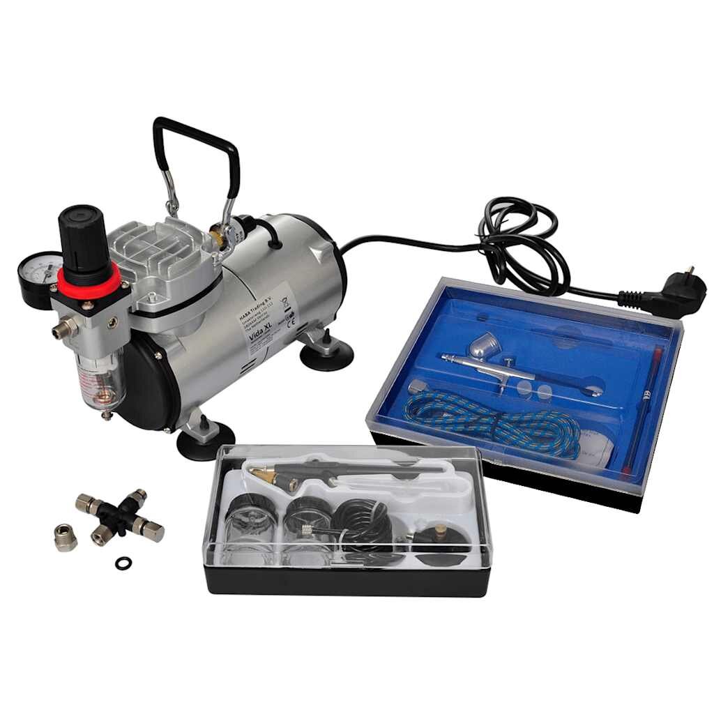 vidaXL Airbrush kompresor súprava s 2 pištoľami