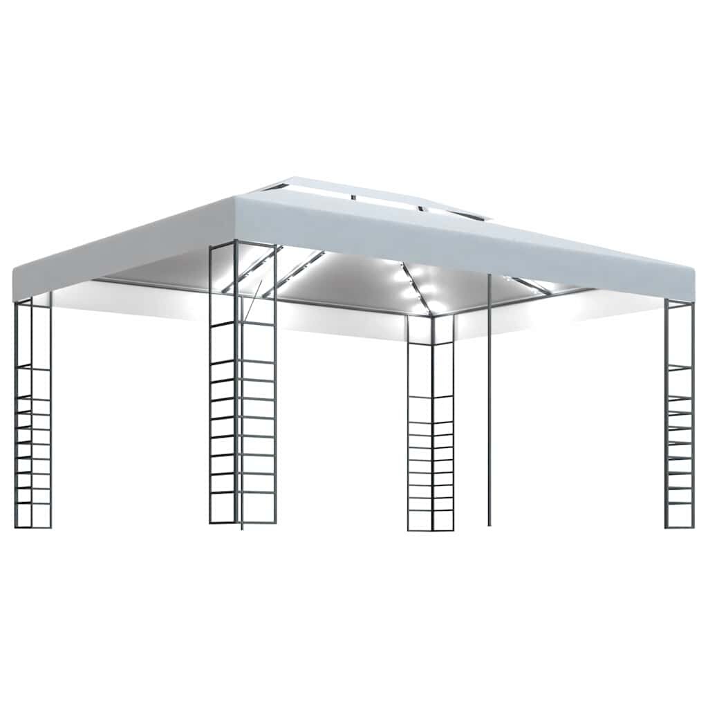 vidaXL Altánok s LED reťazou 4x3x27 m biely