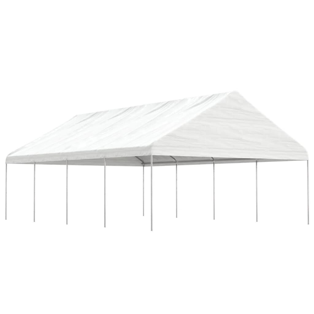 vidaXL Altánok so strechou biely 892x588x375 m polyetylén