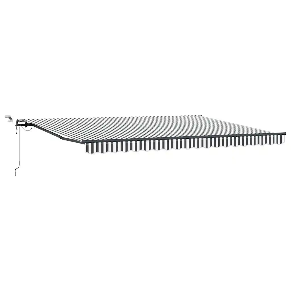 vidaXL Automaticky zaťahovacia markíza LED antracit a biela 450x300 cm
