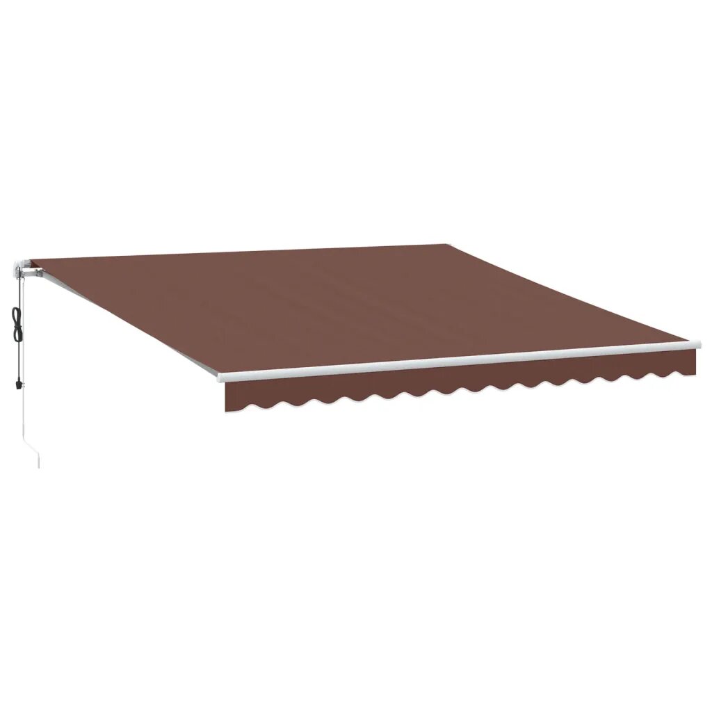 vidaXL Automaticky zaťahovacia markíza s LED hnedáová 400x350 cm