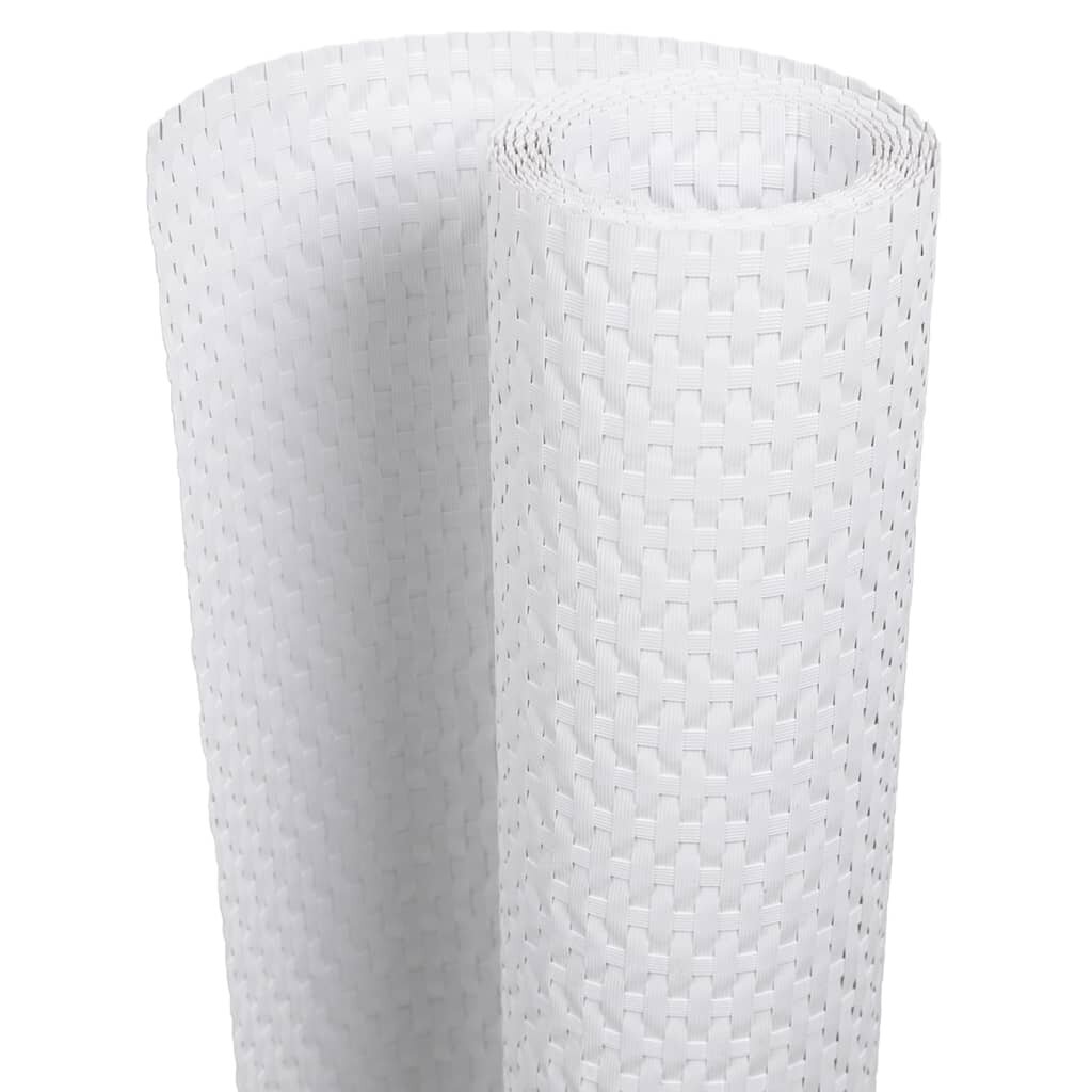 vidaXL Balkónové zásteny 10 ks biele 255x19 cm polyratan