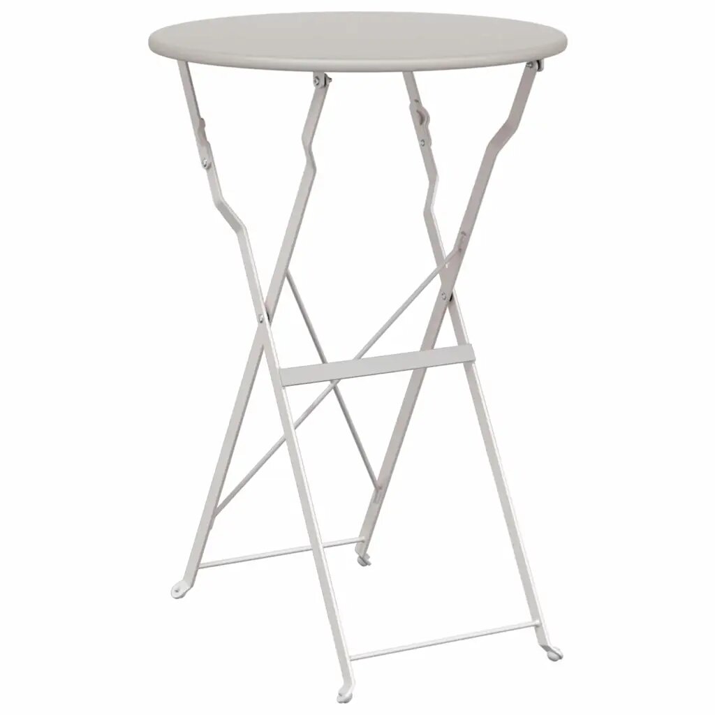 vidaXL Bistro stôl Béžová Ø 50 x 71 cm Práškovaná oceľ