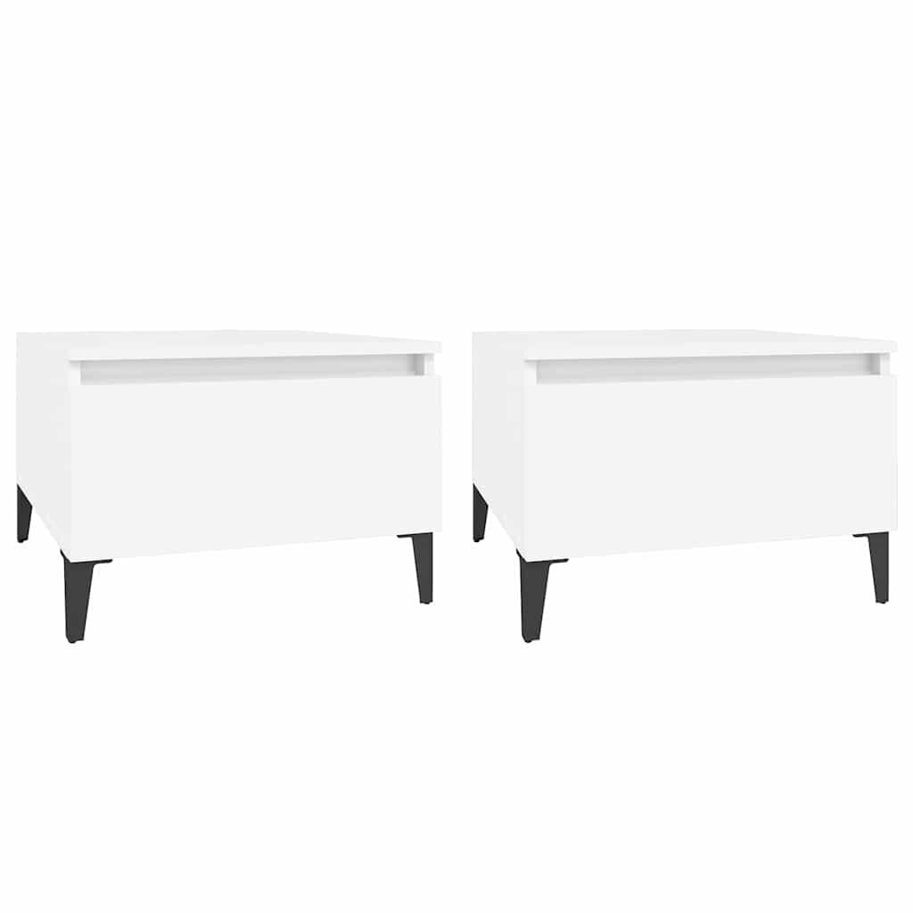 vidaXL Bočné stolíky 2 ks biely 50x46x35 cm spracované drevo