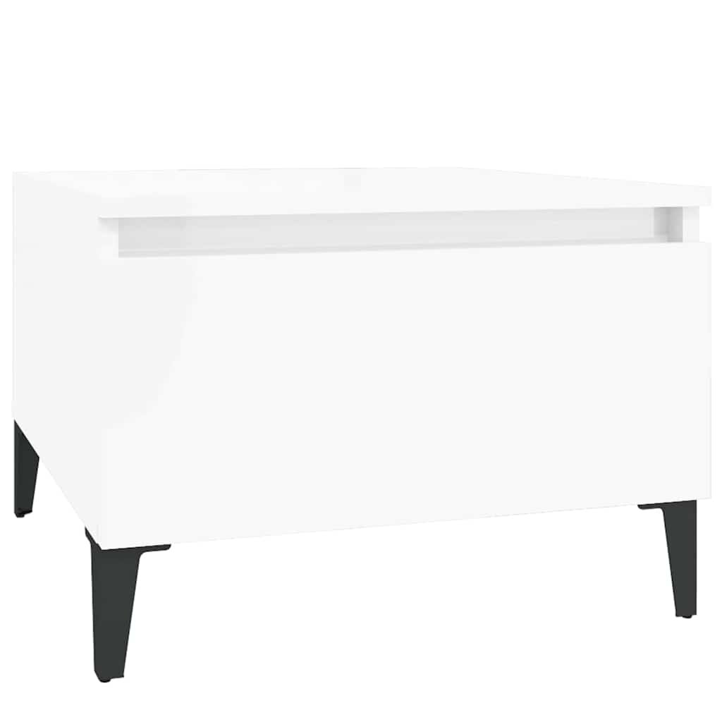 vidaXL Bočný stolík vysoký lesk biely 50x46x35 cm spracované drevo
