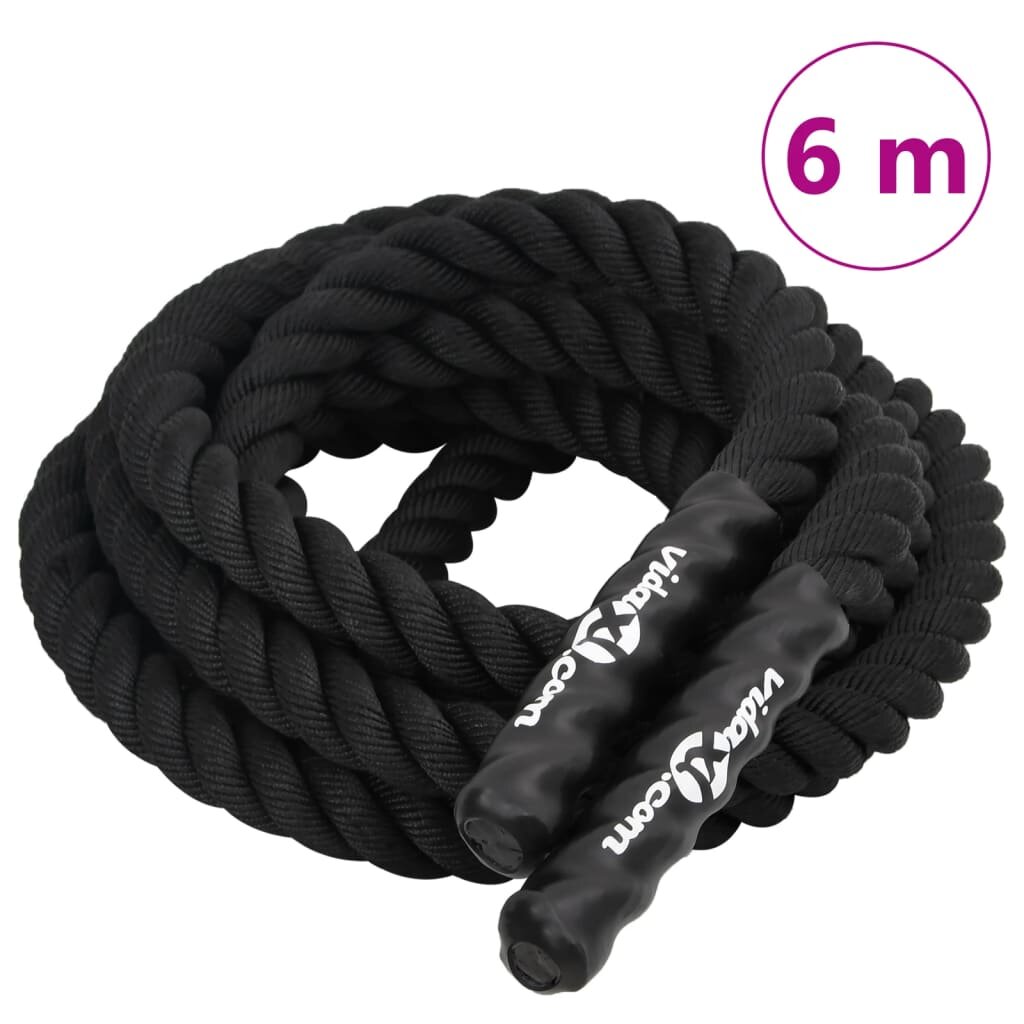 vidaXL Bojové lano čierne 6 m 45 kg polyester