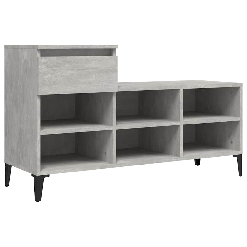 vidaXL Botník betónovo sivý 102x36x60 cm spracované drevo