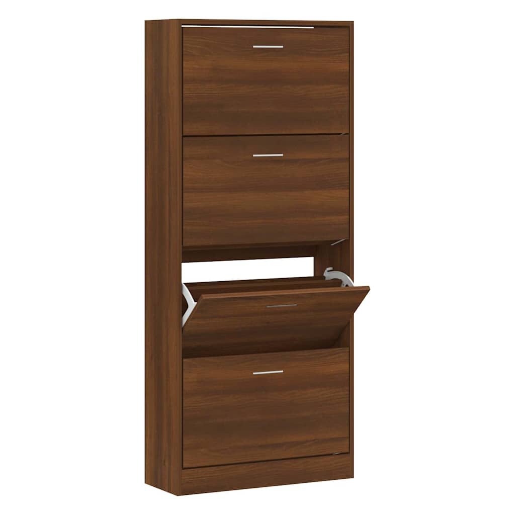 vidaXL Botník hnedý dub 63x24x147 cm spracované drevo