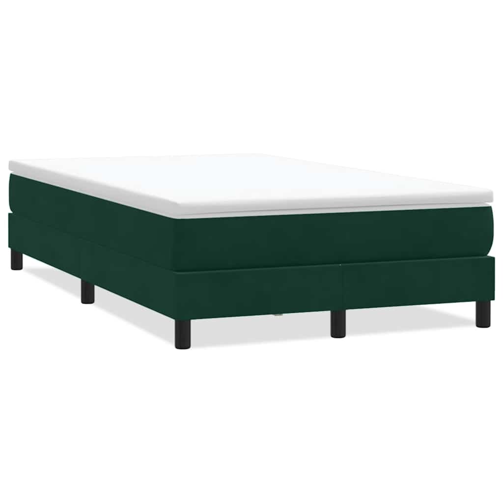 vidaXL Box Spring Posteľ bez matraca Tmavo zelená 120x220 cm Zamat