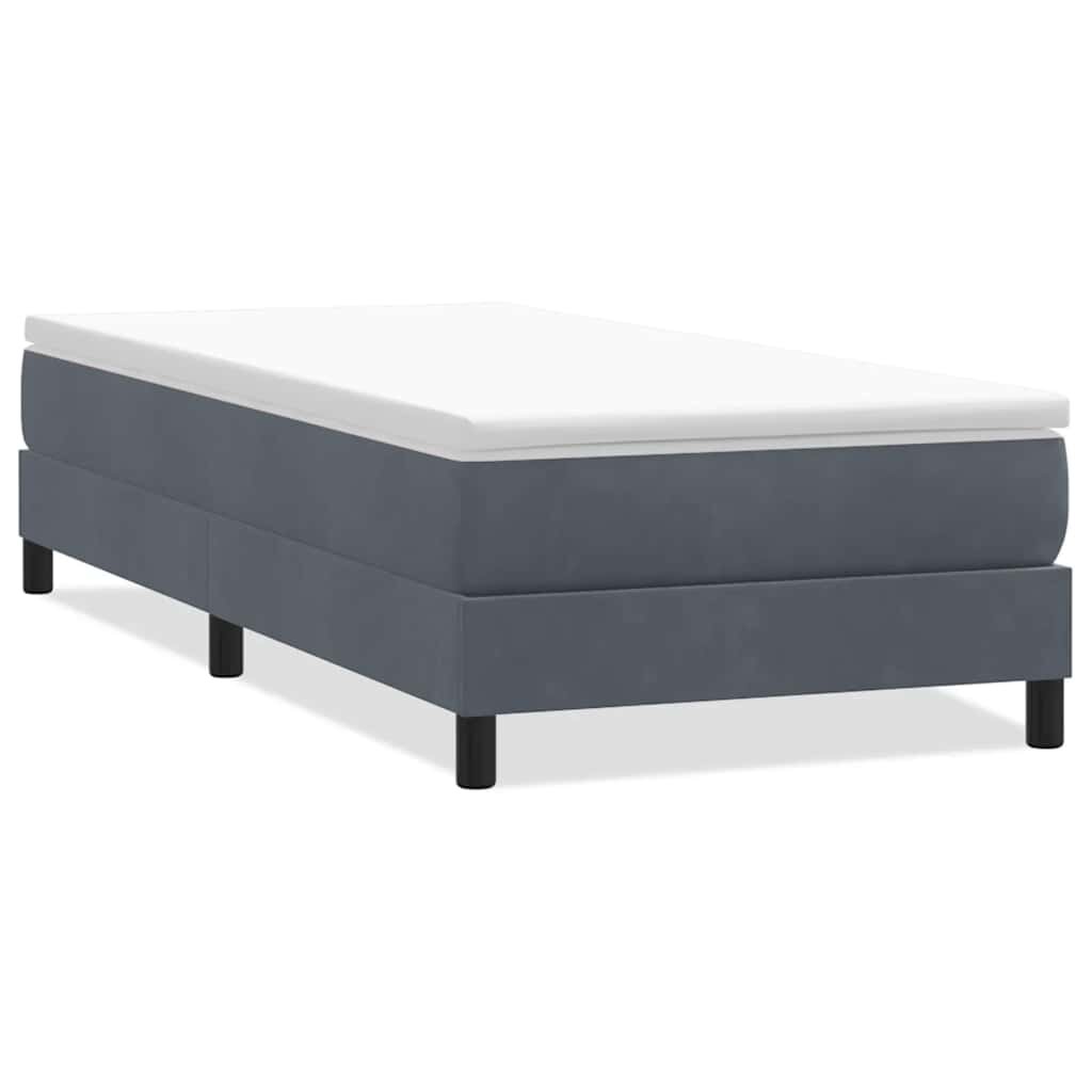 vidaXL Box Spring Posteľ bez matraca Tmavosivá 100x220 cm Zamat