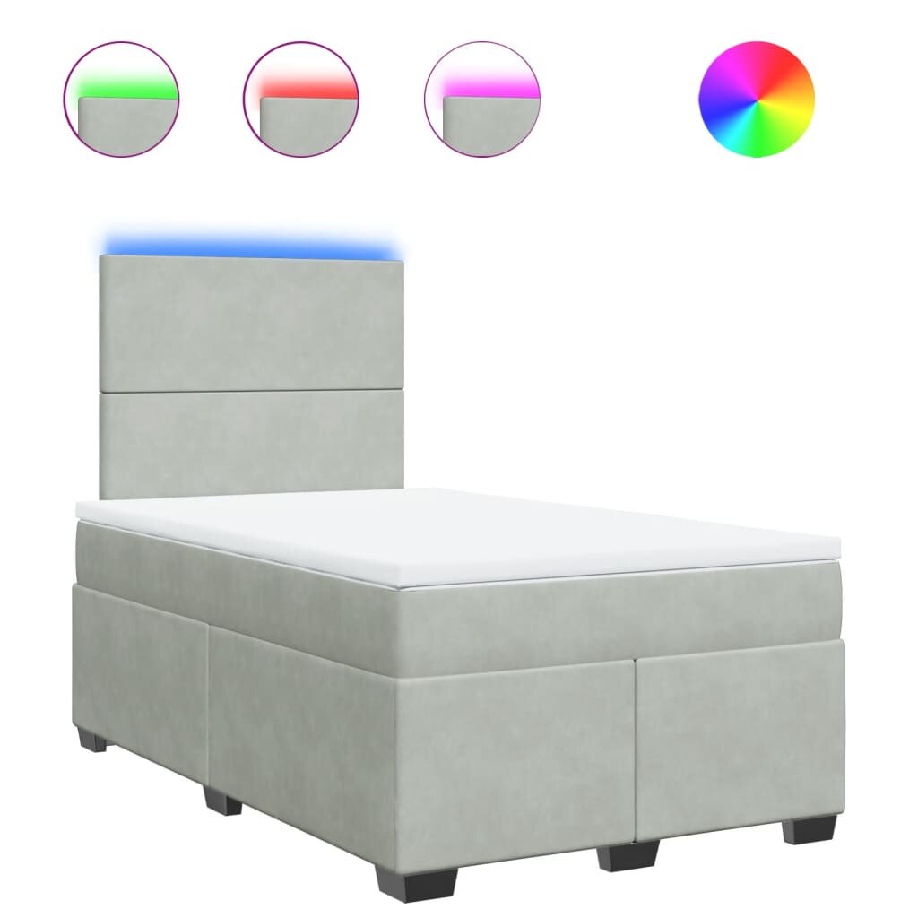 vidaXL Boxspring posteľ s matracom bledosivá 120x190 cm zamat