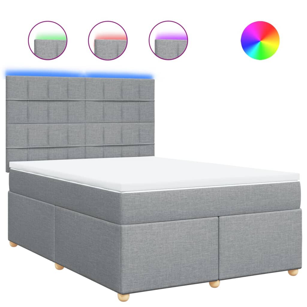 vidaXL Boxspring posteľ s matracom bledosivá 140x200 cm látka