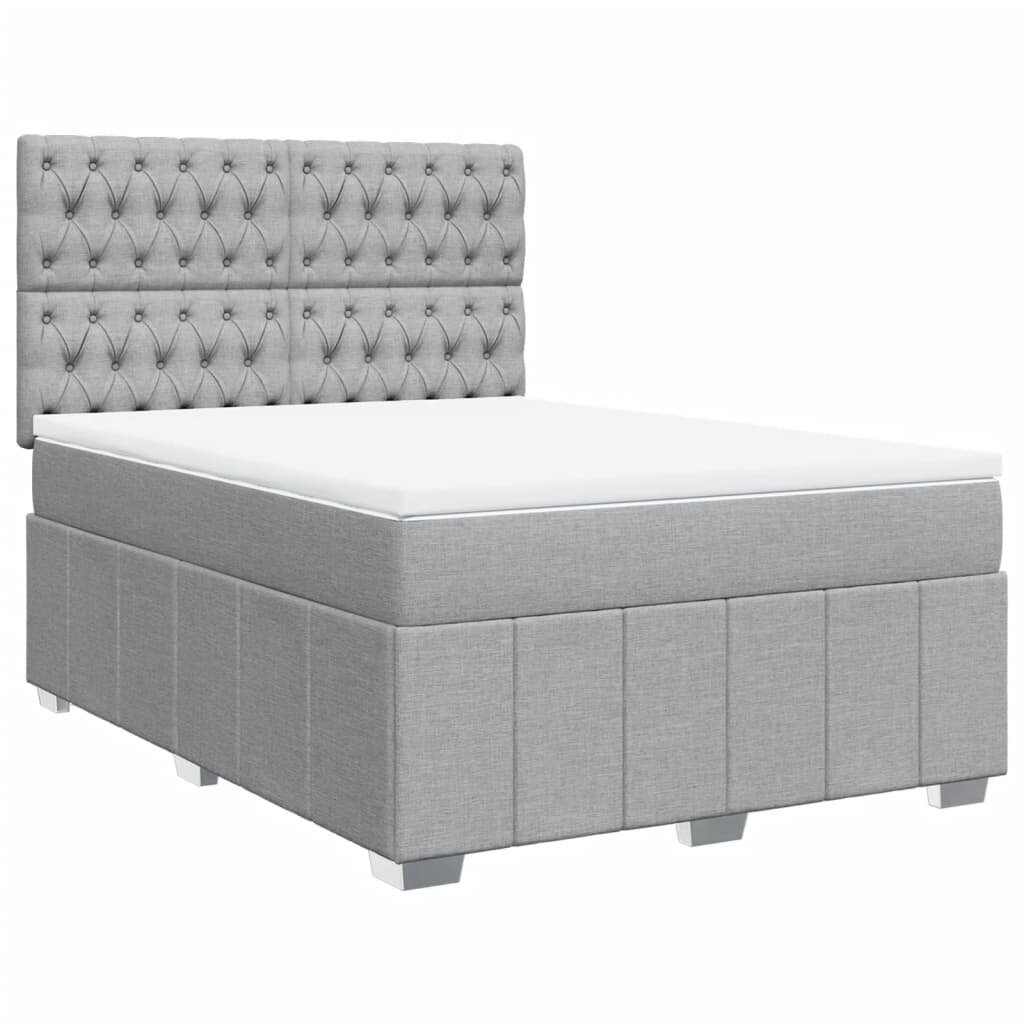 vidaXL Boxspring posteľ s matracom bledosivá 140x200 cm látka
