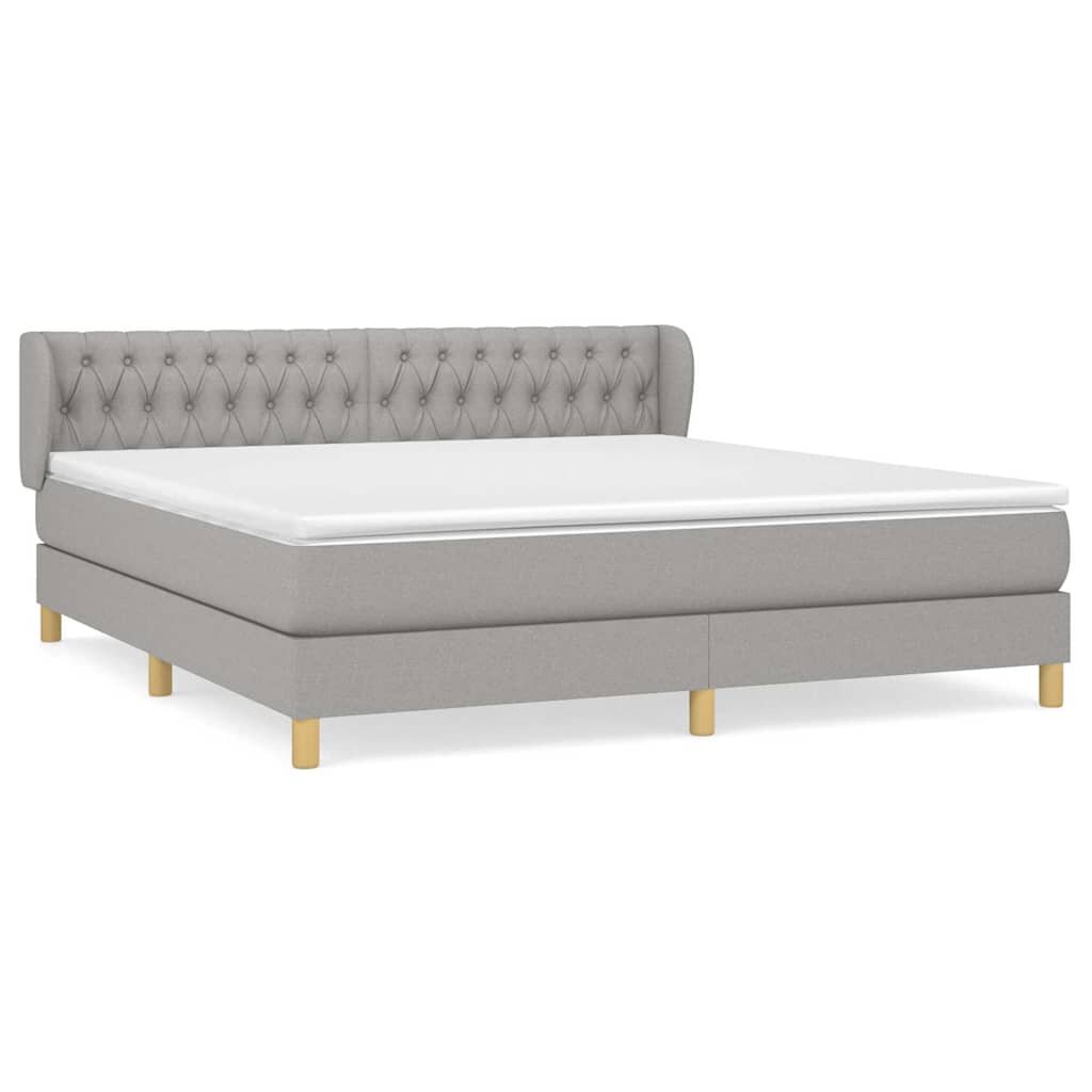 vidaXL Boxspring posteľ s matracom bledosivá 180x200 cm látka