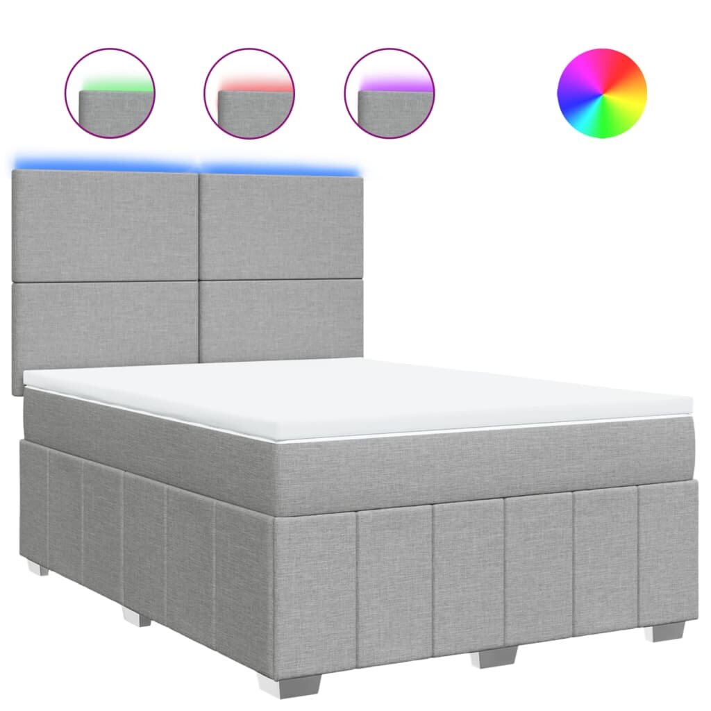 vidaXL Boxspring posteľ s matracom bledosivý 140x190 cm látka