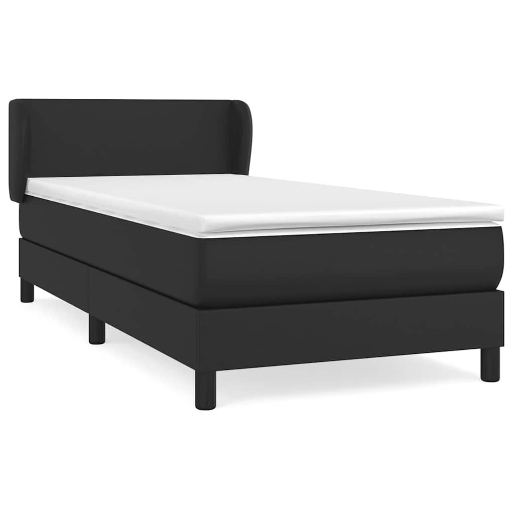 vidaXL Boxspring posteľ s matracom čierna 100x200 cm umelá koža