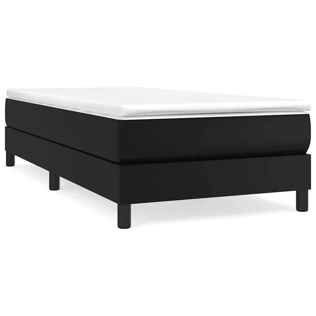 vidaXL Boxspring posteľ s matracom čierna 100x200 cm umelá koža