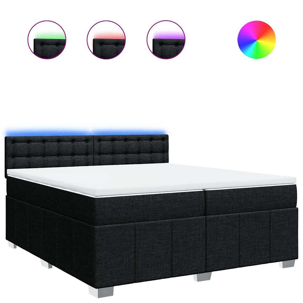 vidaXL Boxspring posteľ s matracom čierna 200x200 cm látka