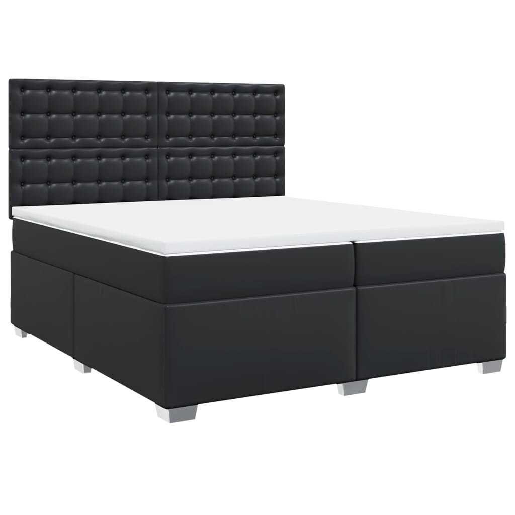 vidaXL Boxspring posteľ s matracom čierna 200x200 cm umelá koža