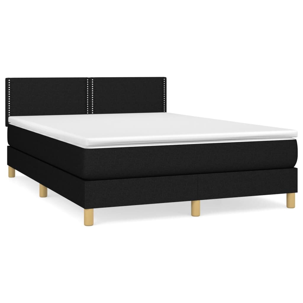 vidaXL Boxspring posteľ s matracom čierny 140x190 cm látka