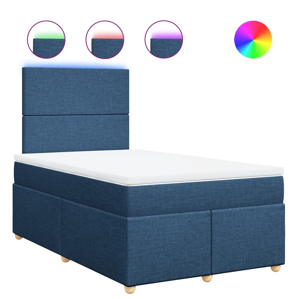 vidaXL Boxspring posteľ s matracom modrá 120x200 cm látka