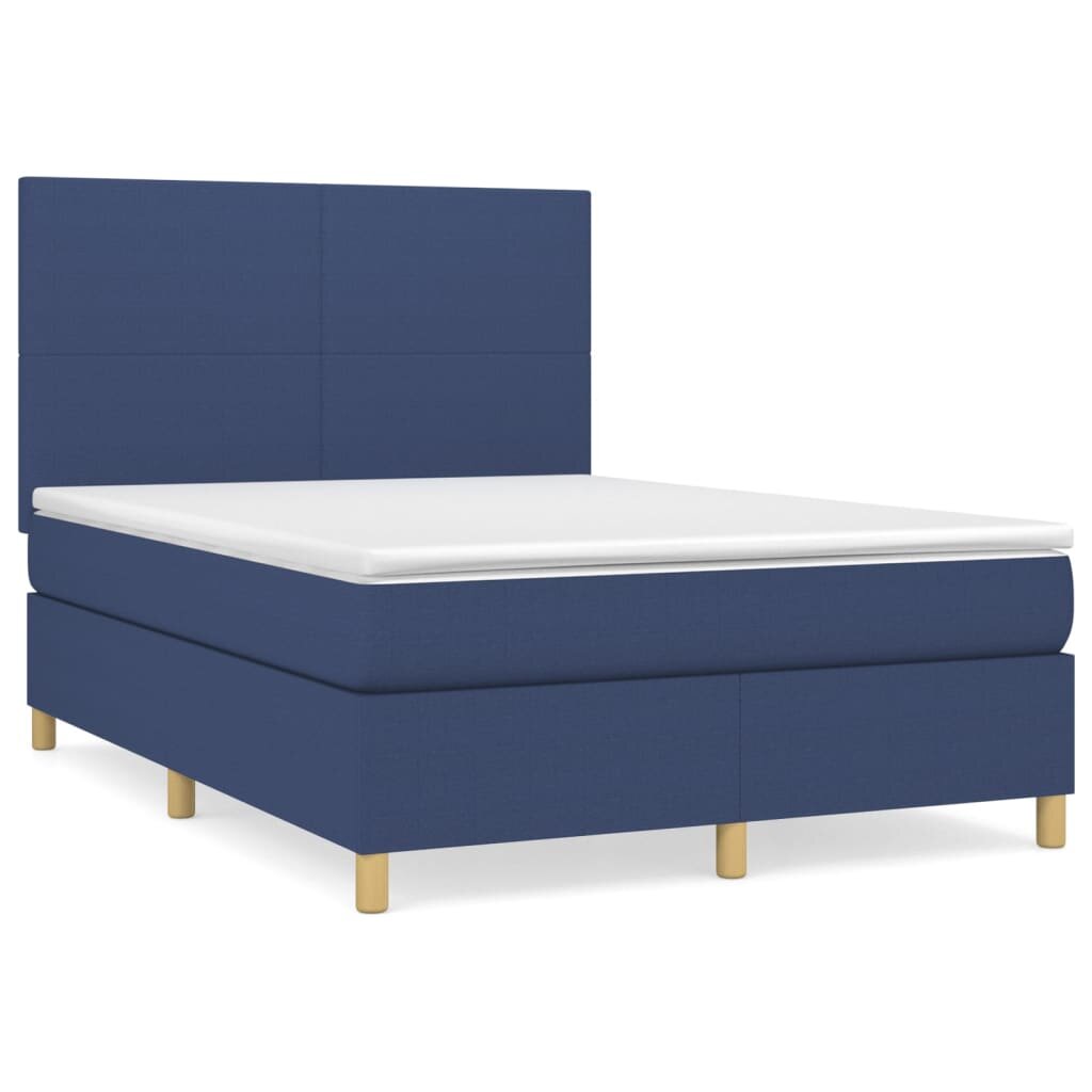 vidaXL Boxspring posteľ s matracom modrý 140x190 cm látka