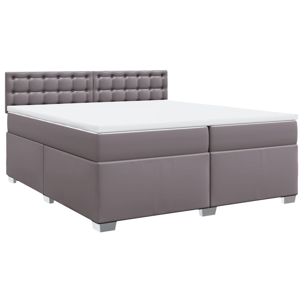 vidaXL Boxspring posteľ s matracom sivá 200x200 cm umelá koža