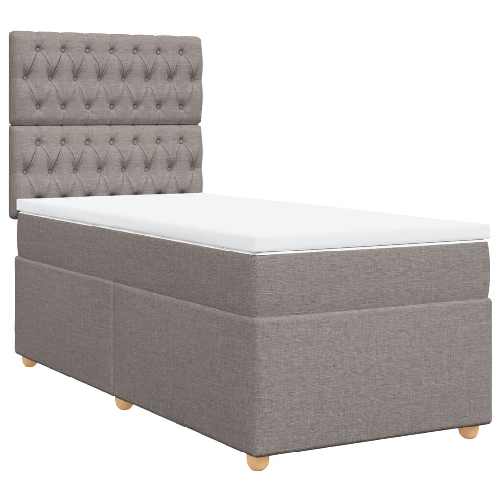 vidaXL Boxspring posteľ s matracom sivohnedý 100x200 cm látka