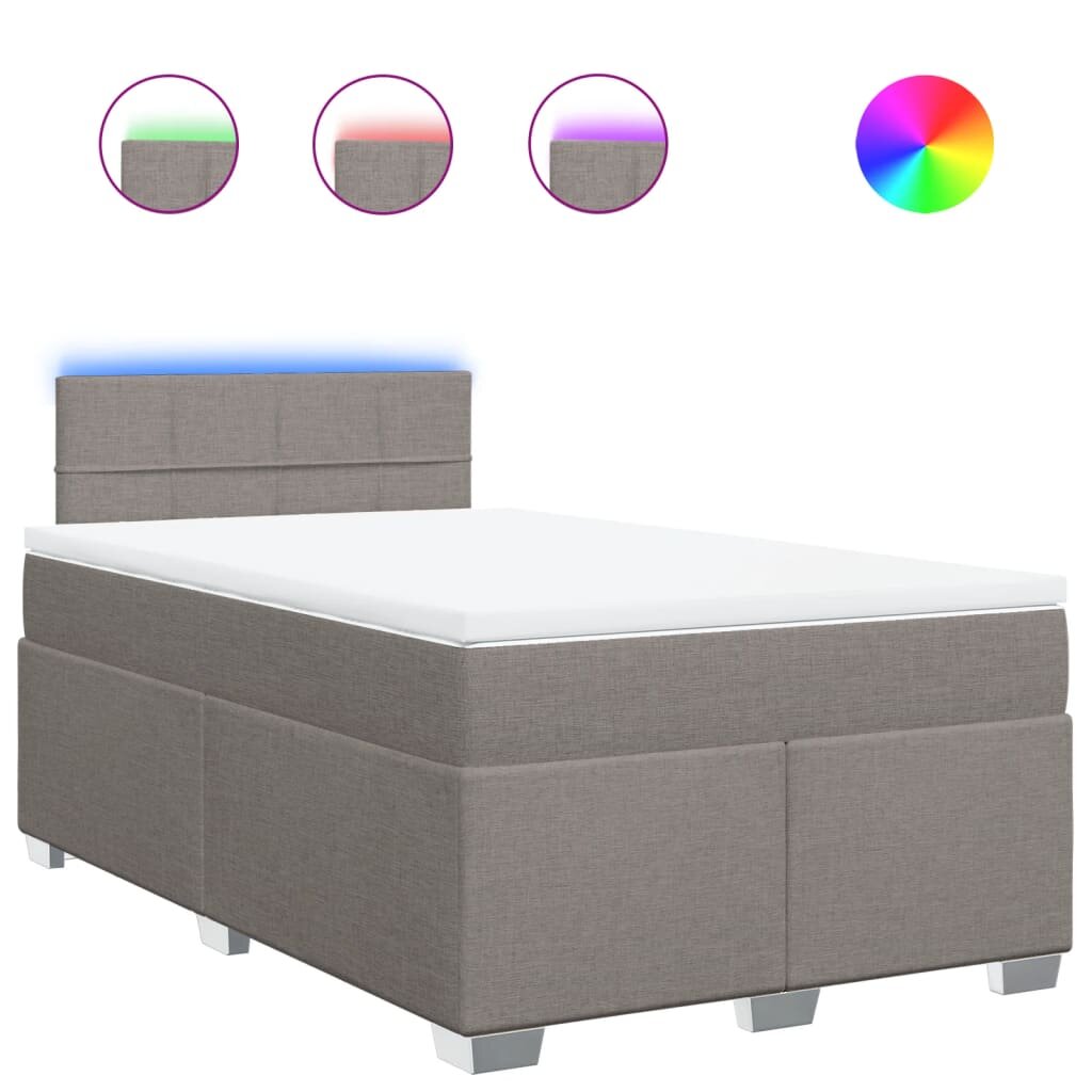 vidaXL Boxspring posteľ s matracom sivohnedý 120x200 cm látka