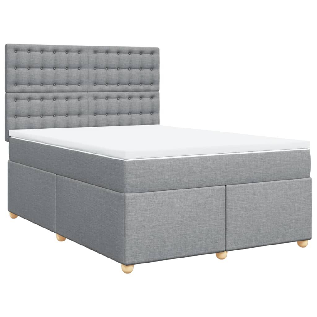 vidaXL Boxspring posteľ s matracom svetlosivá 100x200 cm látka
