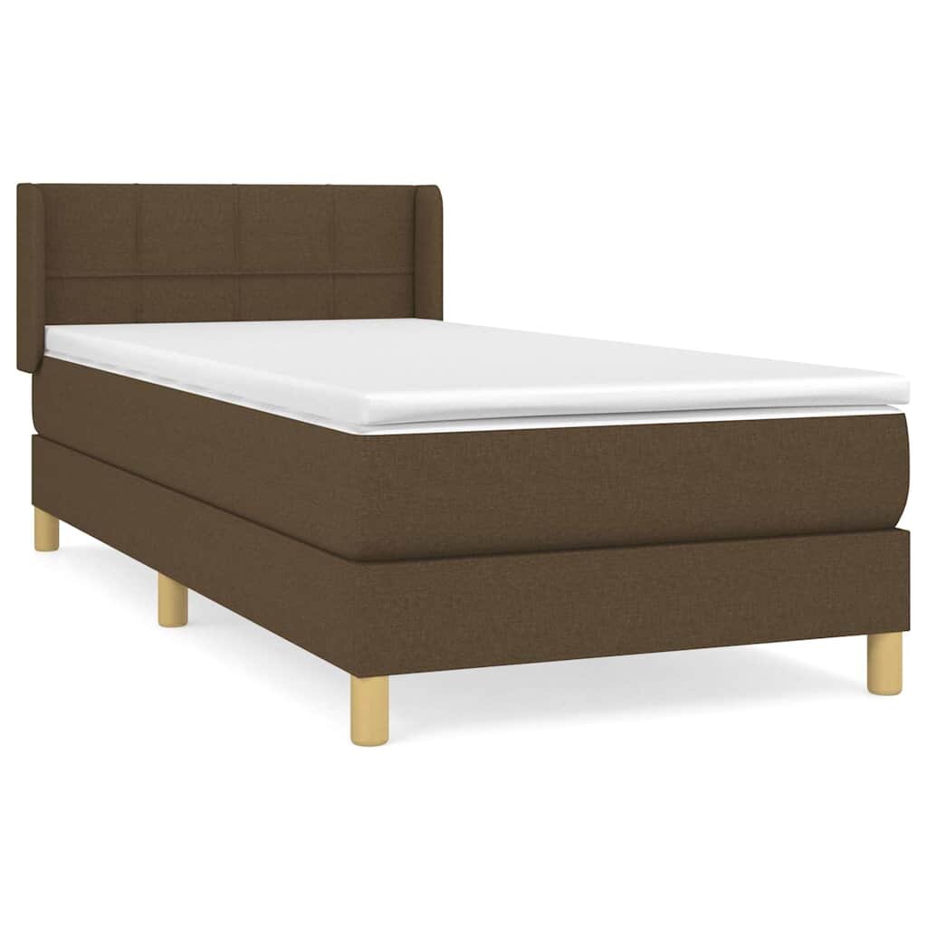 vidaXL Boxspring posteľ s matracom tmavohnedá 100x200 cm látka