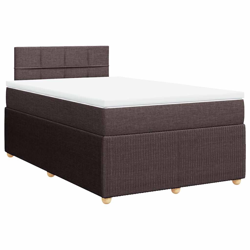 vidaXL Boxspring posteľ s matracom tmavohnedá 120x190 cm látka