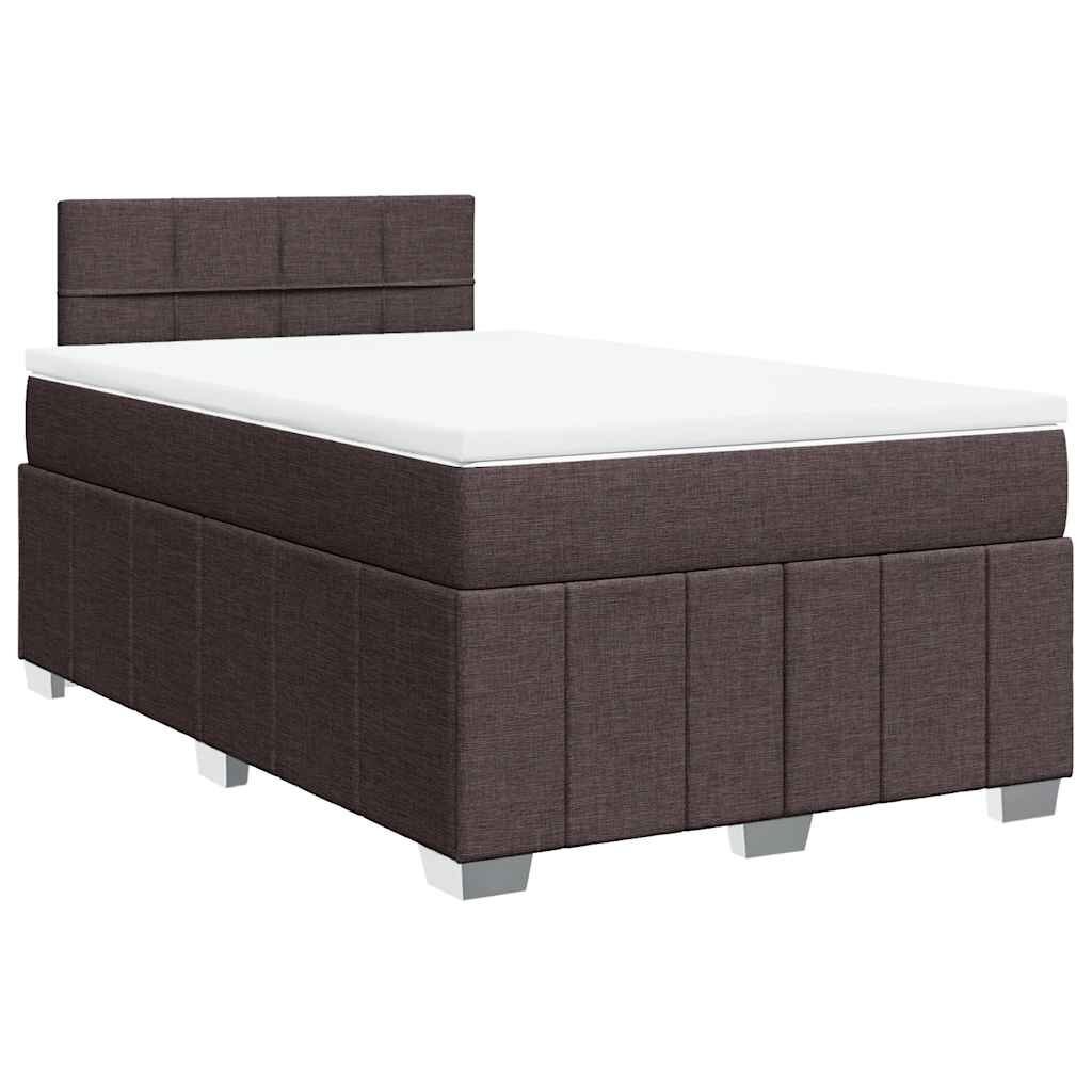 vidaXL Boxspring posteľ s matracom tmavohnedá 120x200 cm látka