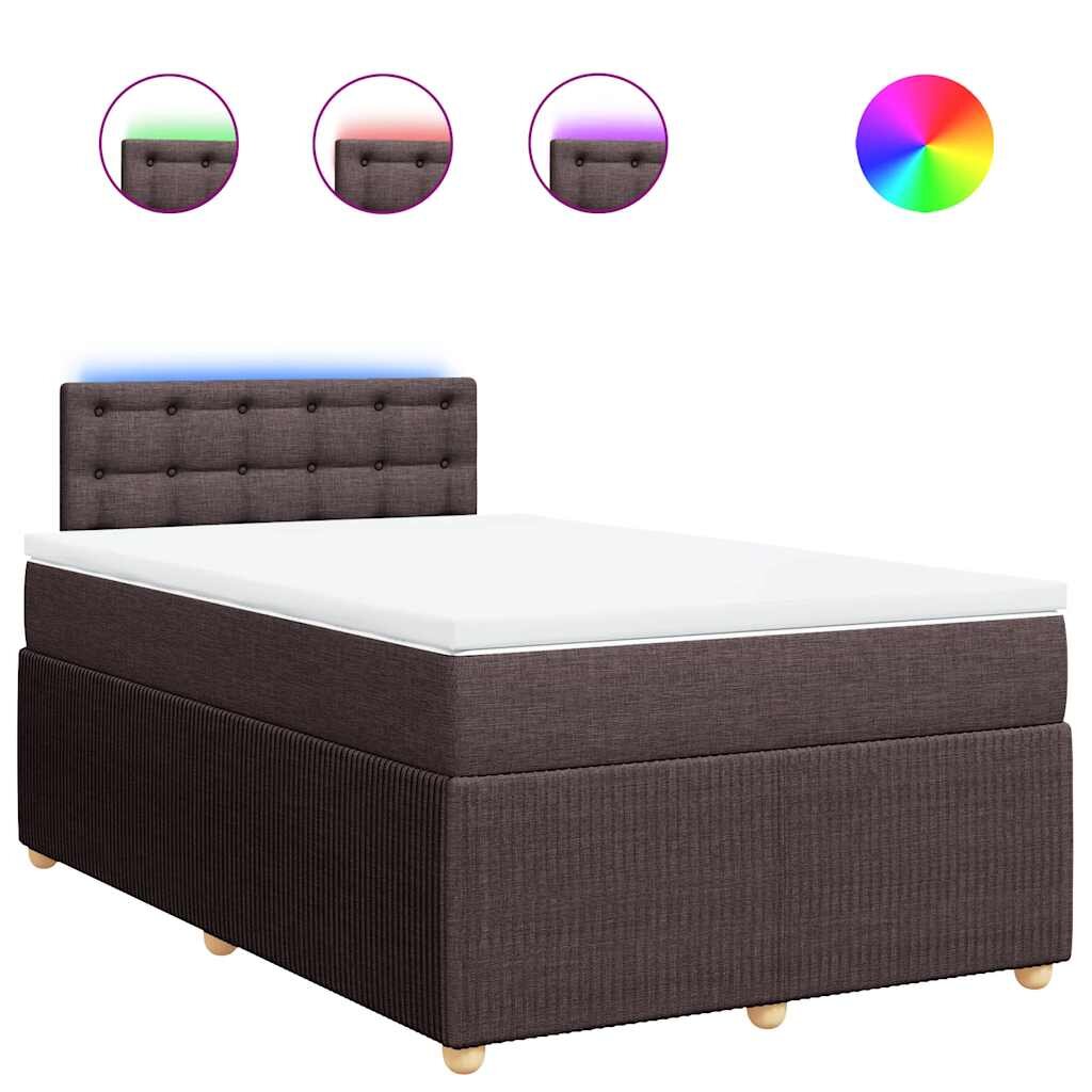 vidaXL Boxspring posteľ s matracom tmavohnedá 120x200 cm látka