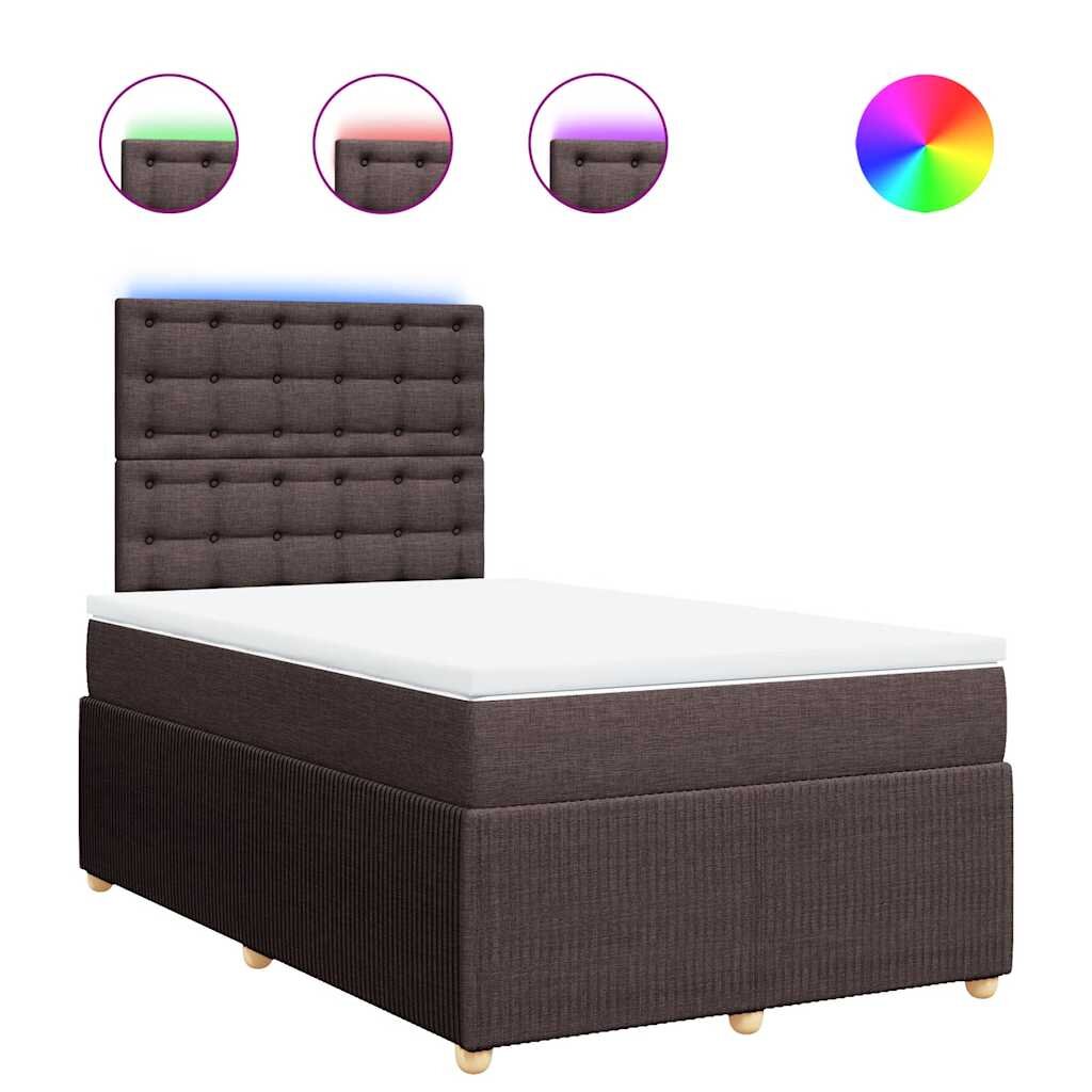 vidaXL Boxspring posteľ s matracom tmavohnedá 120x200 cm látka