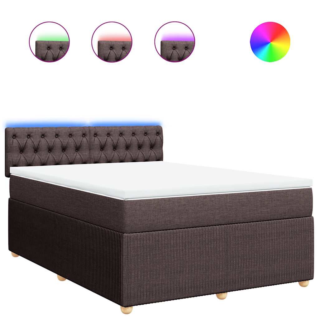vidaXL Boxspring posteľ s matracom tmavohnedá 140x190 cm látka