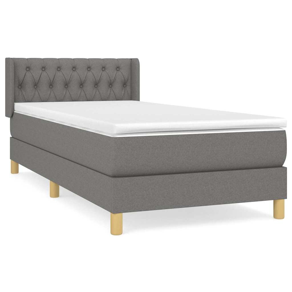 vidaXL Boxspring posteľ s matracom tmavosivá 100x200 cm látka